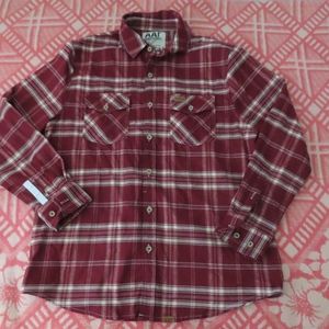AAR All American Roughneck Flannel Shirt Mens small Red HWMF Long Sleeve